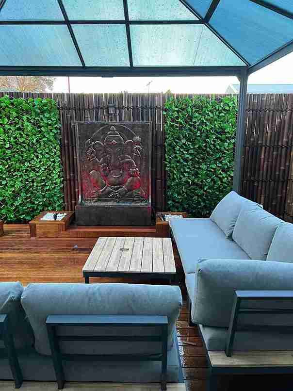 Ganesh Wall Fountain with Gazebo Lounge