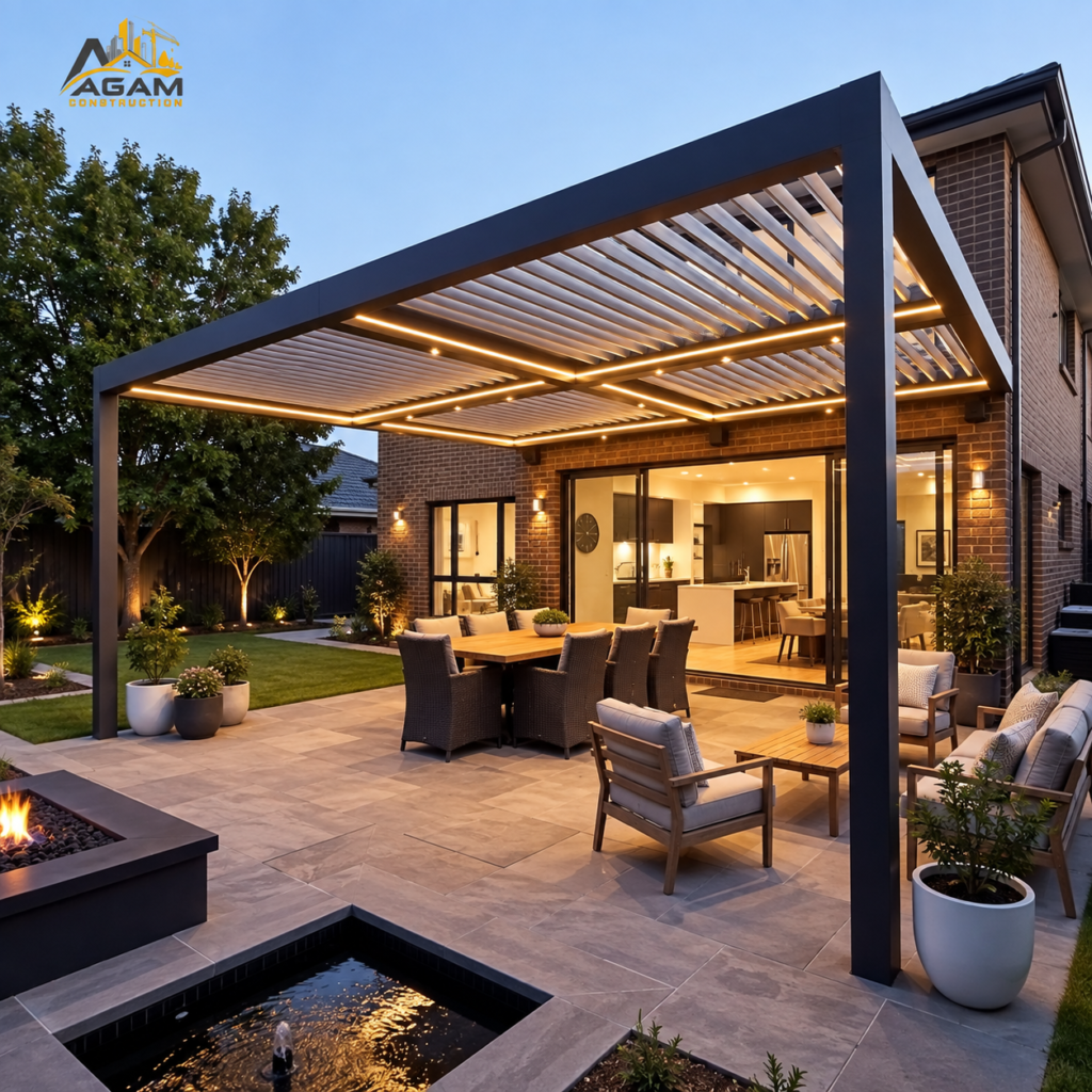 modern pergola design for Cranbourne home